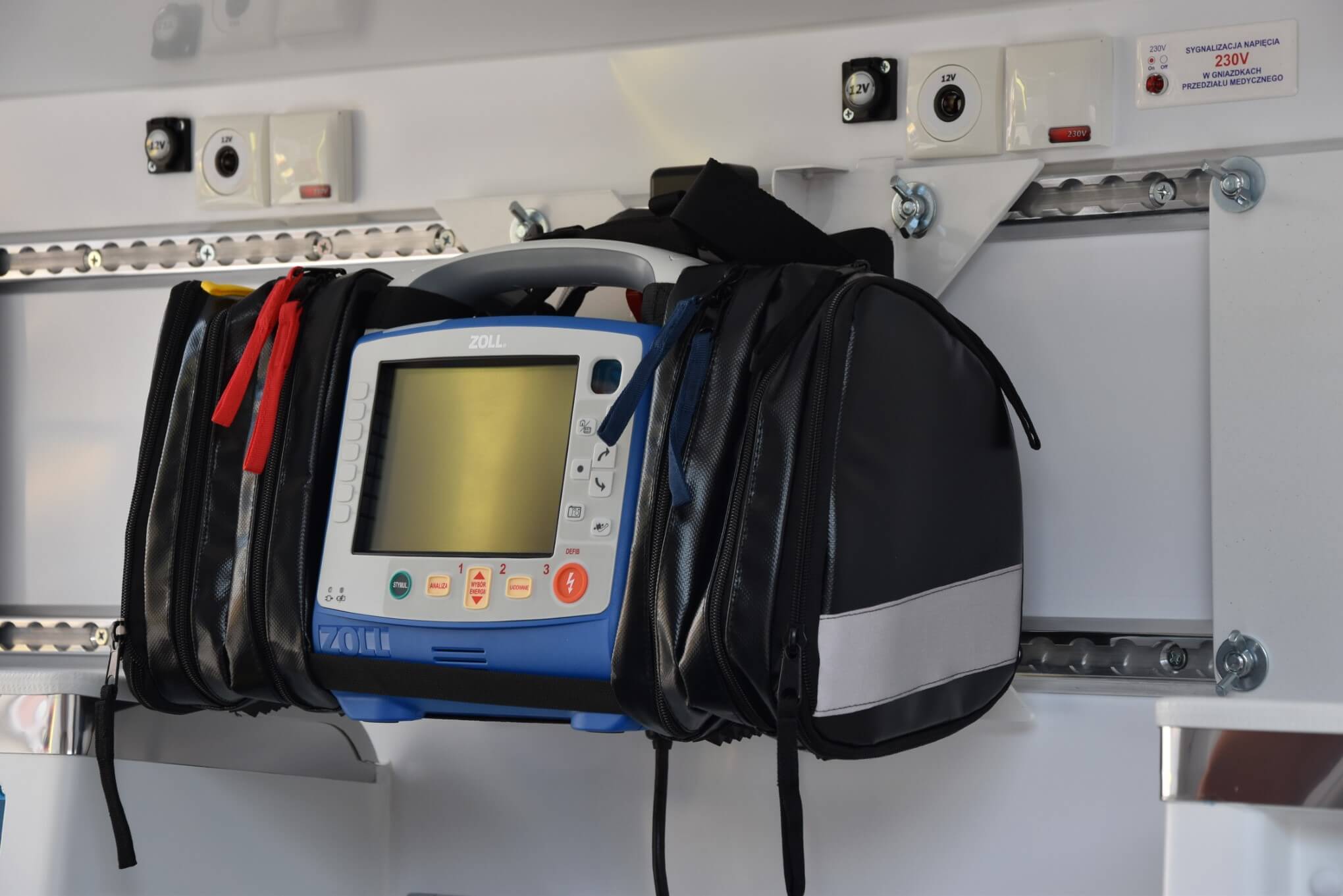 Medical equipment in the ambulance